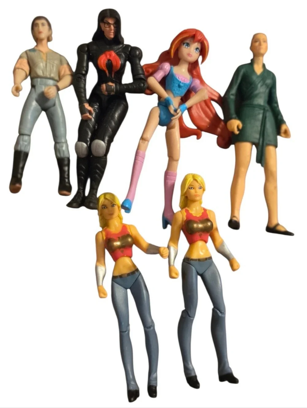 Mixed Lot of 6 Action Figures Disney Ariel Superhero Cartoon Character Toys